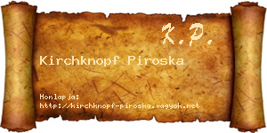 Kirchknopf Piroska névjegykártya